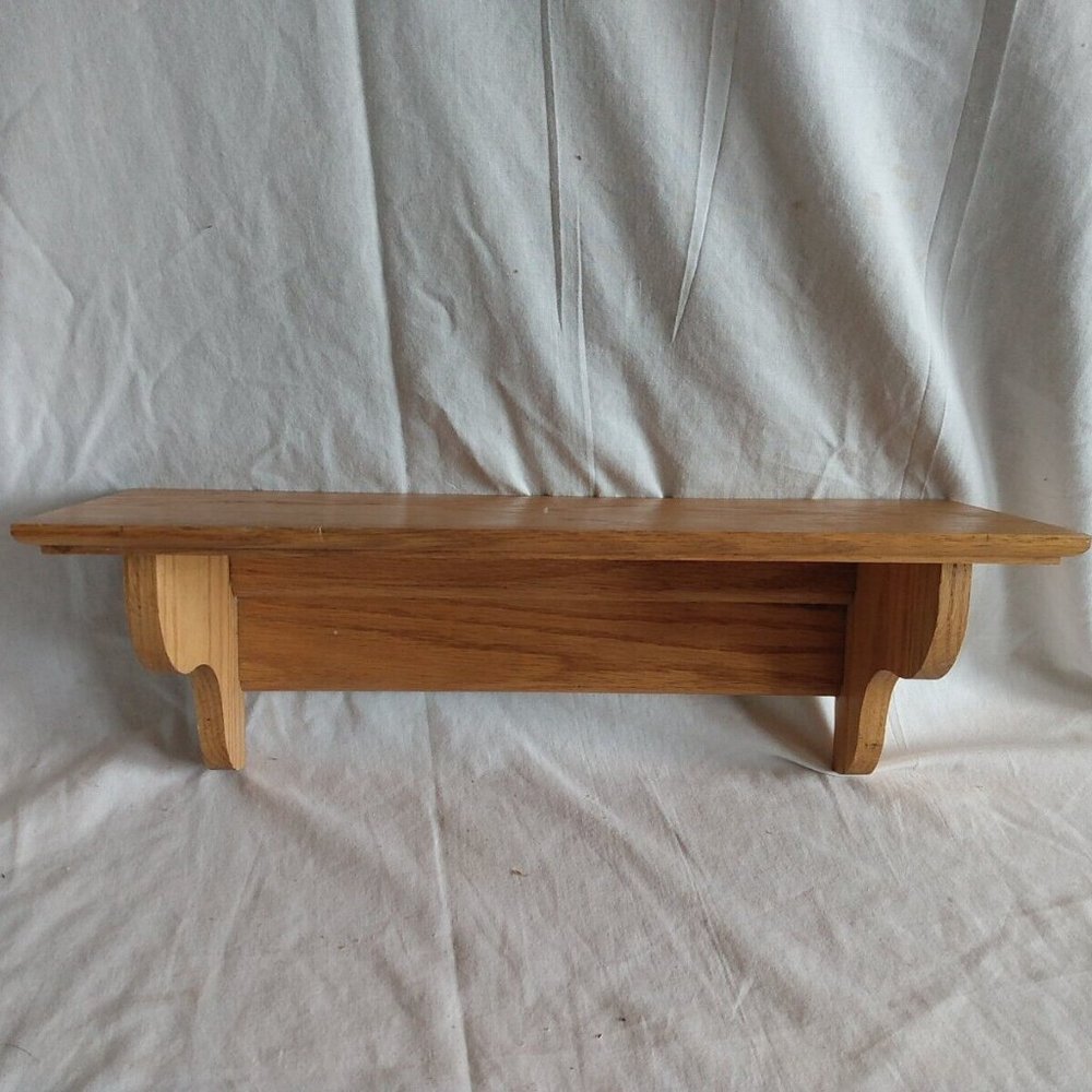 Vintage Oak Wall Shelf  For Clock Or Picture Wood 16 in Wide